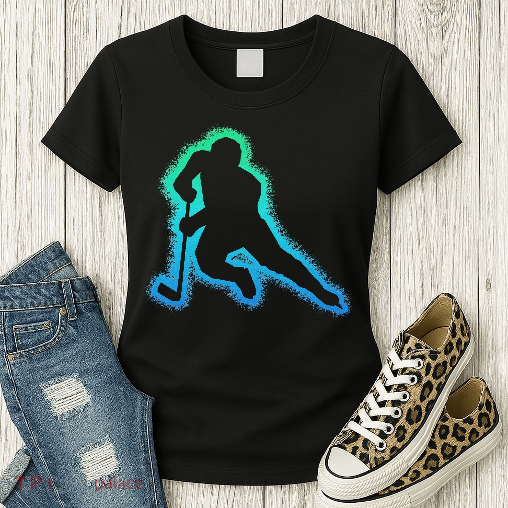 Hockey Ice Hockey, Black Women's T-Shirt