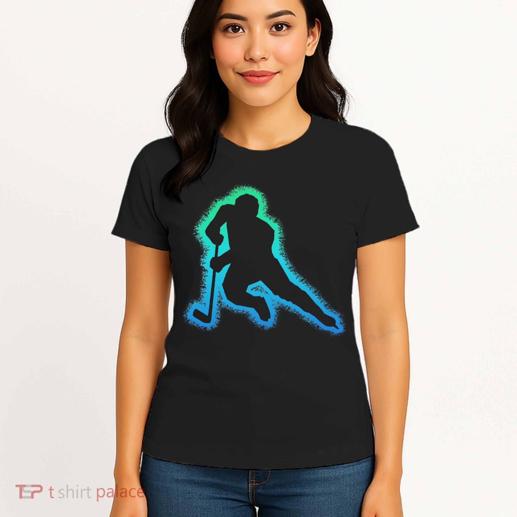 Hockey Ice Hockey, Black Women's T-Shirt