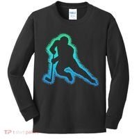 Hockey Ice Hockey, Black Kids Long Sleeve Shirt thumb 0