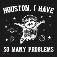 Houston I Have So Many Problems Raccoon In Space Retro 90s Graphic Toddler Hoodie thumb 2