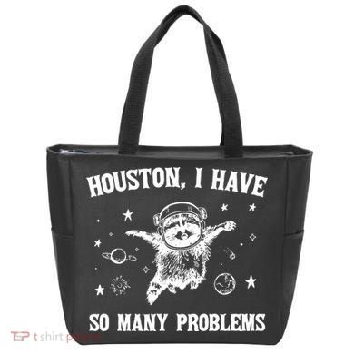 Houston I Have So Many Problems Raccoon In Space Retro 90s Graphic Tote Bag
