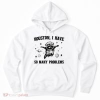 Houston I Have So Many Problems Raccoon In Space Retro 90s Graphic Hoodie thumb 0