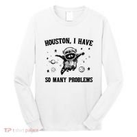 Houston I Have So Many Problems Raccoon In Space Retro 90s Graphic Long Sleeve Shirt thumb 0