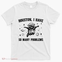 Houston I Have So Many Problems Raccoon In Space Retro 90s Graphic T-Shirt thumb 0