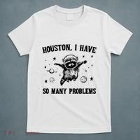 Houston I Have So Many Problems Raccoon In Space Retro 90s Graphic T-Shirt thumb 5
