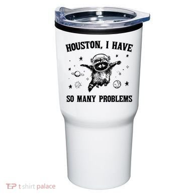 Houston I Have So Many Problems Raccoon In Space Retro 90s Graphic Tumbler
