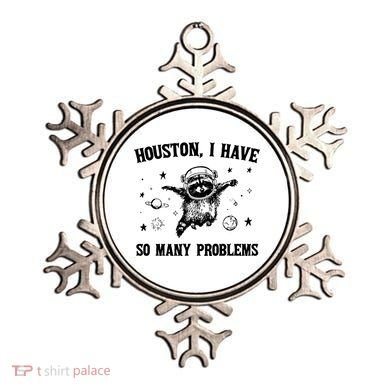 Houston I Have So Many Problems Raccoon In Space Retro 90s Graphic Ornament