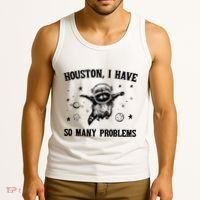 Houston I Have So Many Problems Raccoon In Space Retro 90s Graphic Tank Top thumb 3