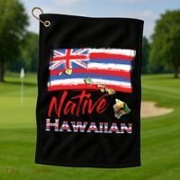 Hawaiian Islands Hawaii Flag Native Hawaiian Golf Towel thumb 1