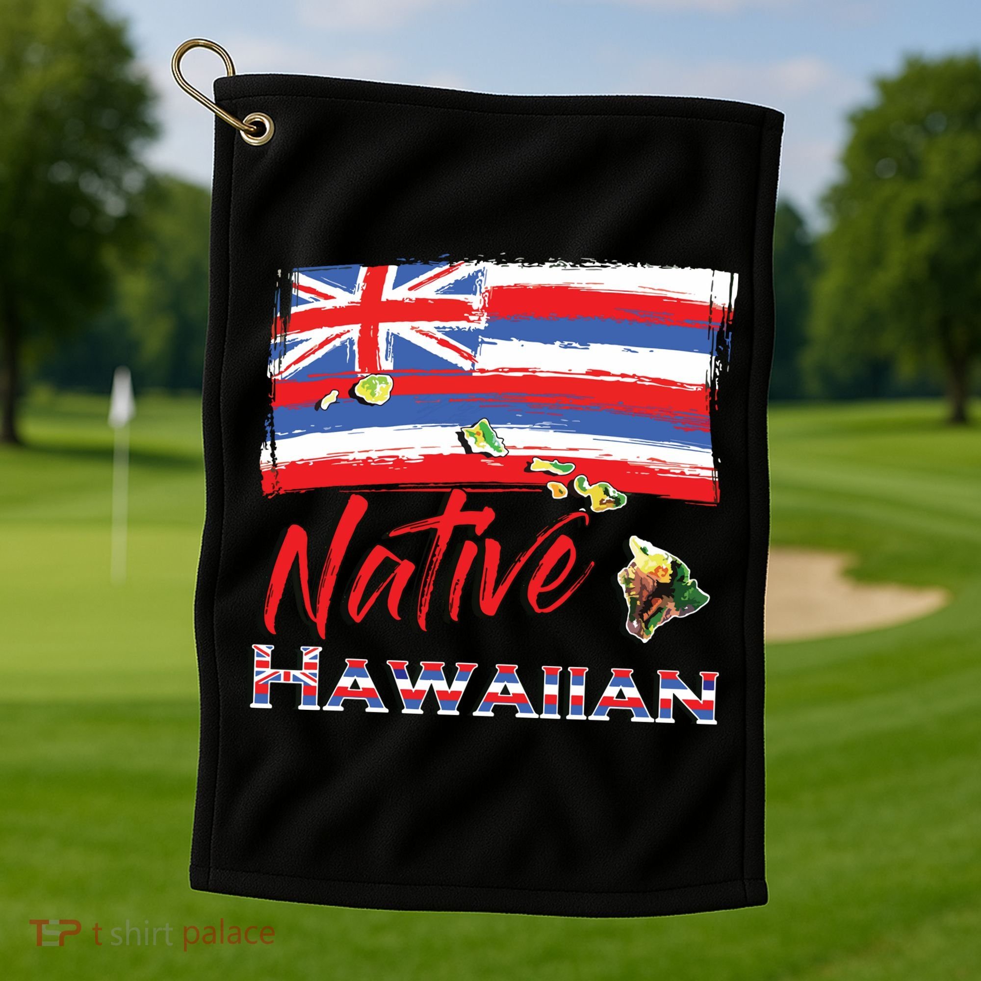 Hawaiian Islands Hawaii Flag Native Hawaiian Golf Towel