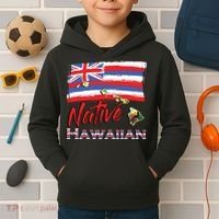 Hawaiian Islands Hawaii Flag Native Hawaiian Kids Hoodie thumb 2