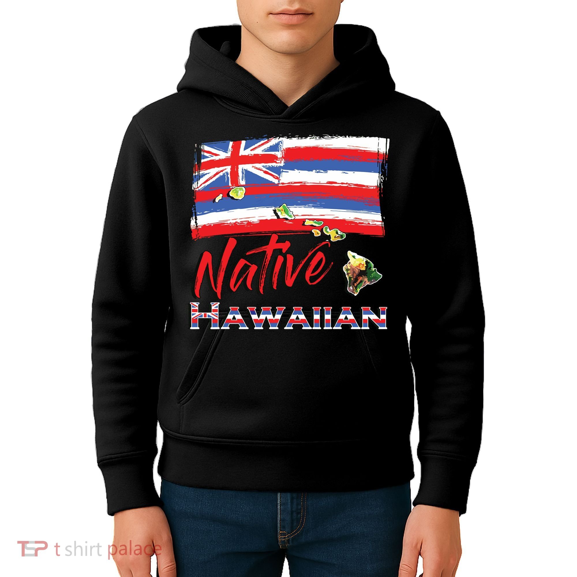Hawaiian Islands Hawaii Flag Native Hawaiian Kids Hoodie