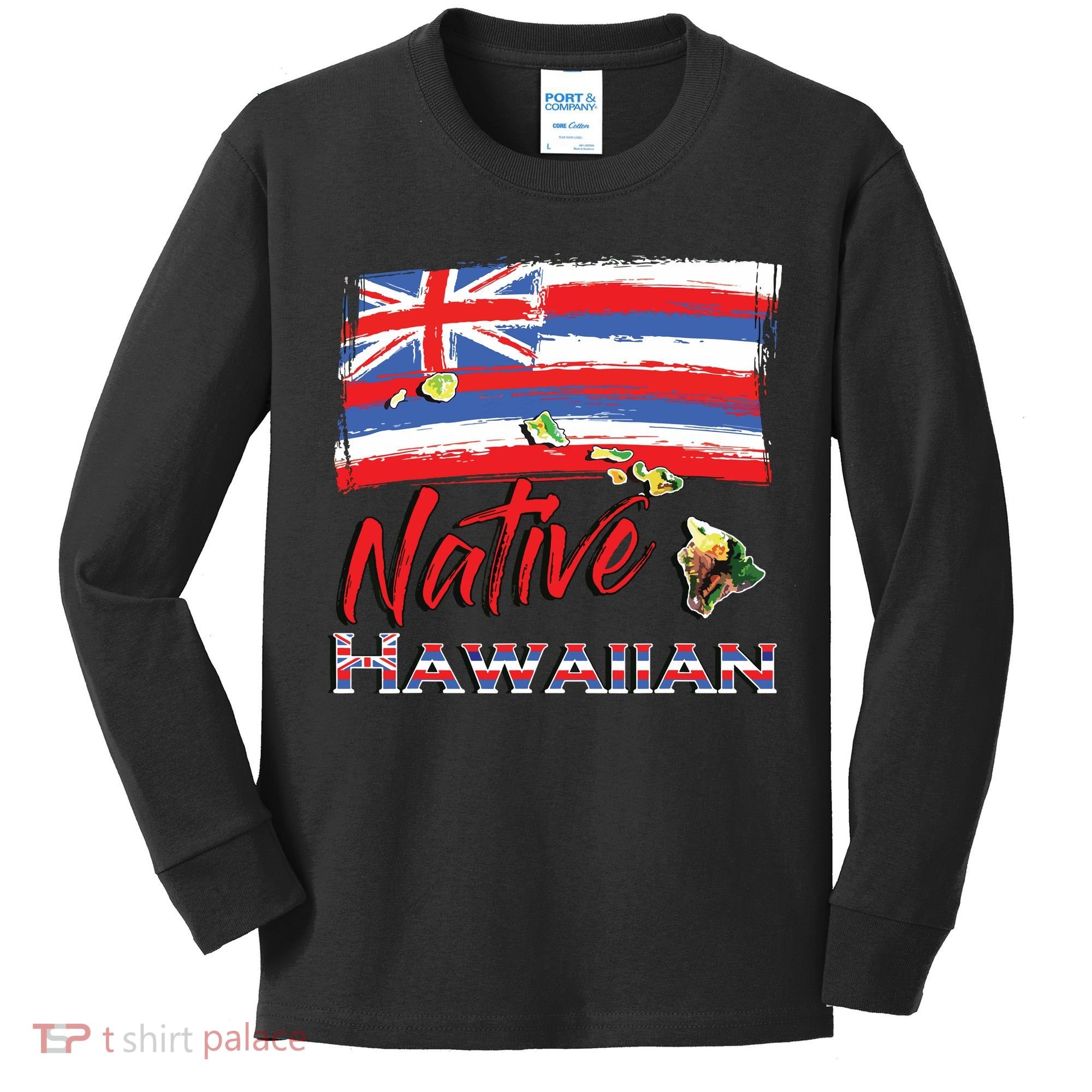 Hawaiian Islands Hawaii Flag Native Hawaiian Kids Long Sleeve Shirt