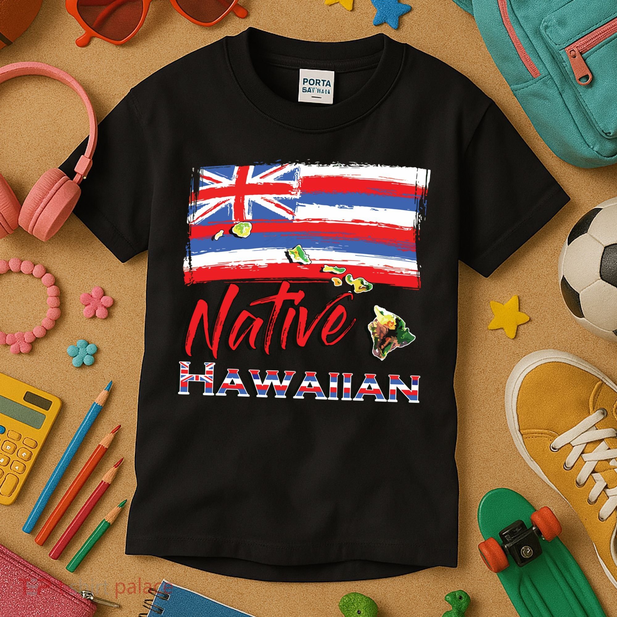 Hawaiian Islands Hawaii Flag Native Hawaiian Kids T-Shirt