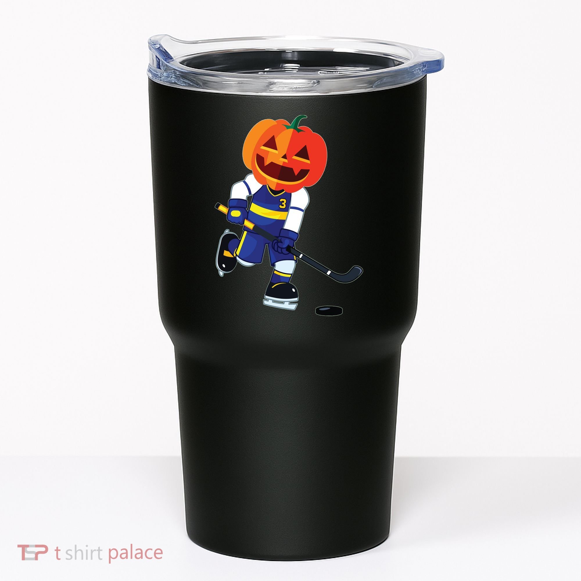 Halloween Ice Hockey Player Pumpkin Head Scary Gift Tumbler