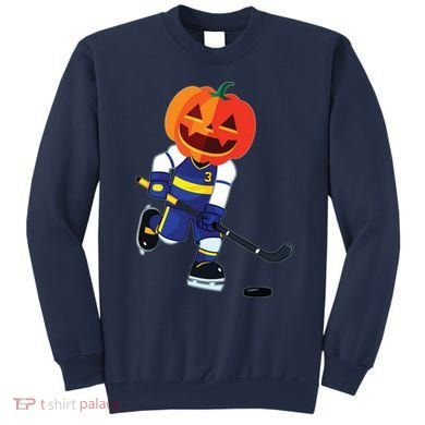 Halloween Ice Hockey Player Pumpkin Head Scary Gift Sweatshirt