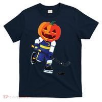 Halloween Ice Hockey Player Pumpkin Head Scary Gift T-Shirt thumb 0