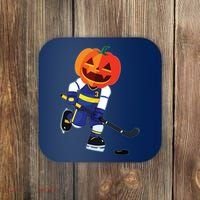 Halloween Ice Hockey Player Pumpkin Head Scary Gift Coaster thumb 0