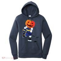 Halloween Ice Hockey Player Pumpkin Head Scary Gift Women's Hoodie thumb 0