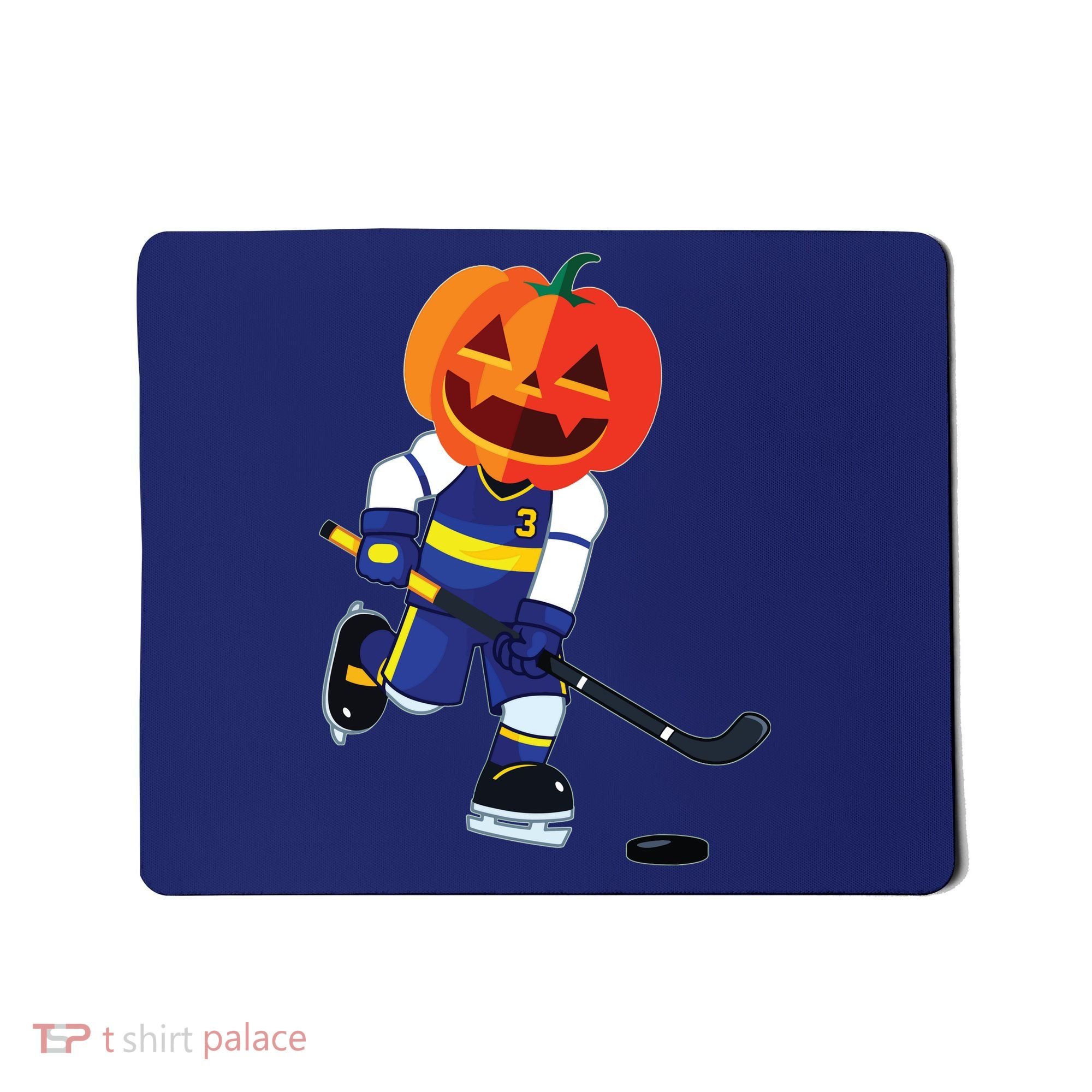 Halloween Ice Hockey Player Pumpkin Head Scary Gift Mousepad