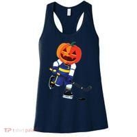 Halloween Ice Hockey Player Pumpkin Head Scary Gift Women's Tank Top thumb 0