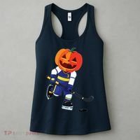 Halloween Ice Hockey Player Pumpkin Head Scary Gift Women's Tank Top thumb 3