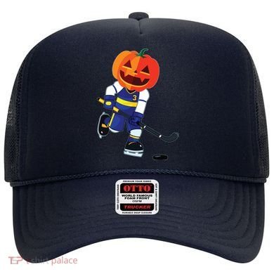 Halloween Ice Hockey Player Pumpkin Head Scary Gift Hat