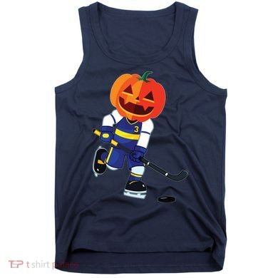 Halloween Ice Hockey Player Pumpkin Head Scary Gift Tank Top