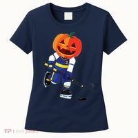 Halloween Ice Hockey Player Pumpkin Head Scary Gift Women's T-Shirt thumb 0
