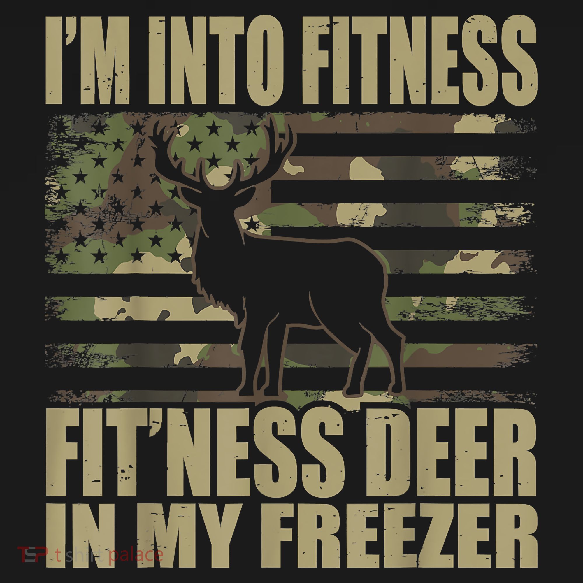 Hunting I'm Into Fitness Fit'ness Deer In My Freezer Pom Pom 12in Knit Beanie