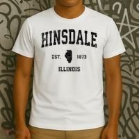 Hinsdale Illinois IL Vintage Sports Print T-Shirt thumb 3