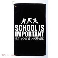 Hockey Is Importanter Funny Hockey Cute Gift Golf Towel thumb 0