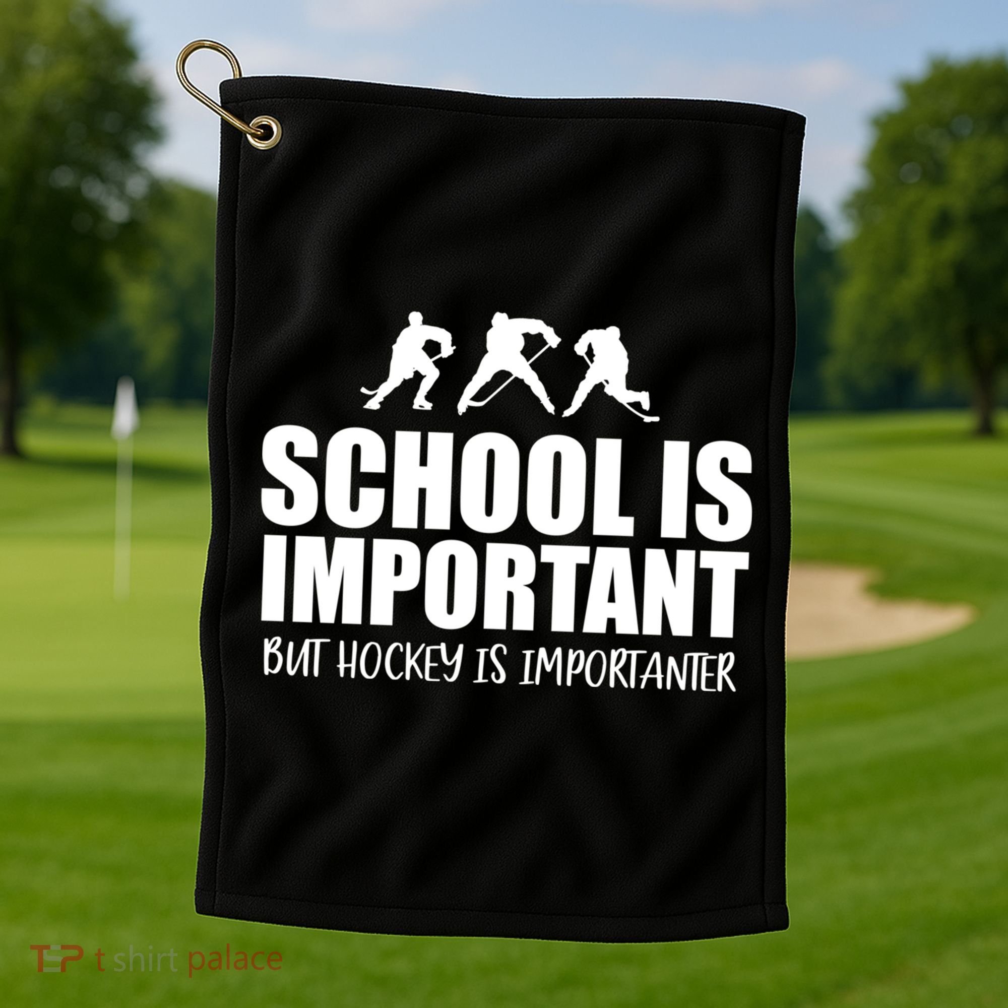 Hockey Is Importanter Funny Hockey Cute Gift Golf Towel