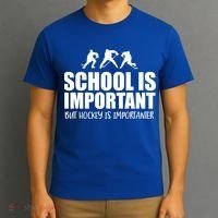 Hockey Is Importanter Funny Hockey Cute Gift T-Shirt thumb 3