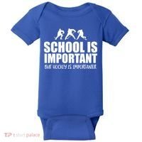 Hockey Is Importanter Funny Hockey Cute Gift Baby Bodysuit thumb 0