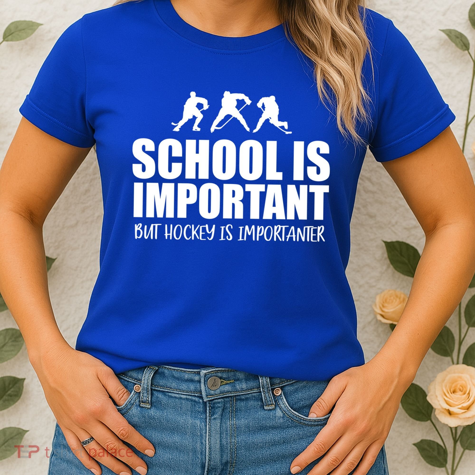 Hockey Is Importanter Funny Hockey Cute Gift Women's T-Shirt