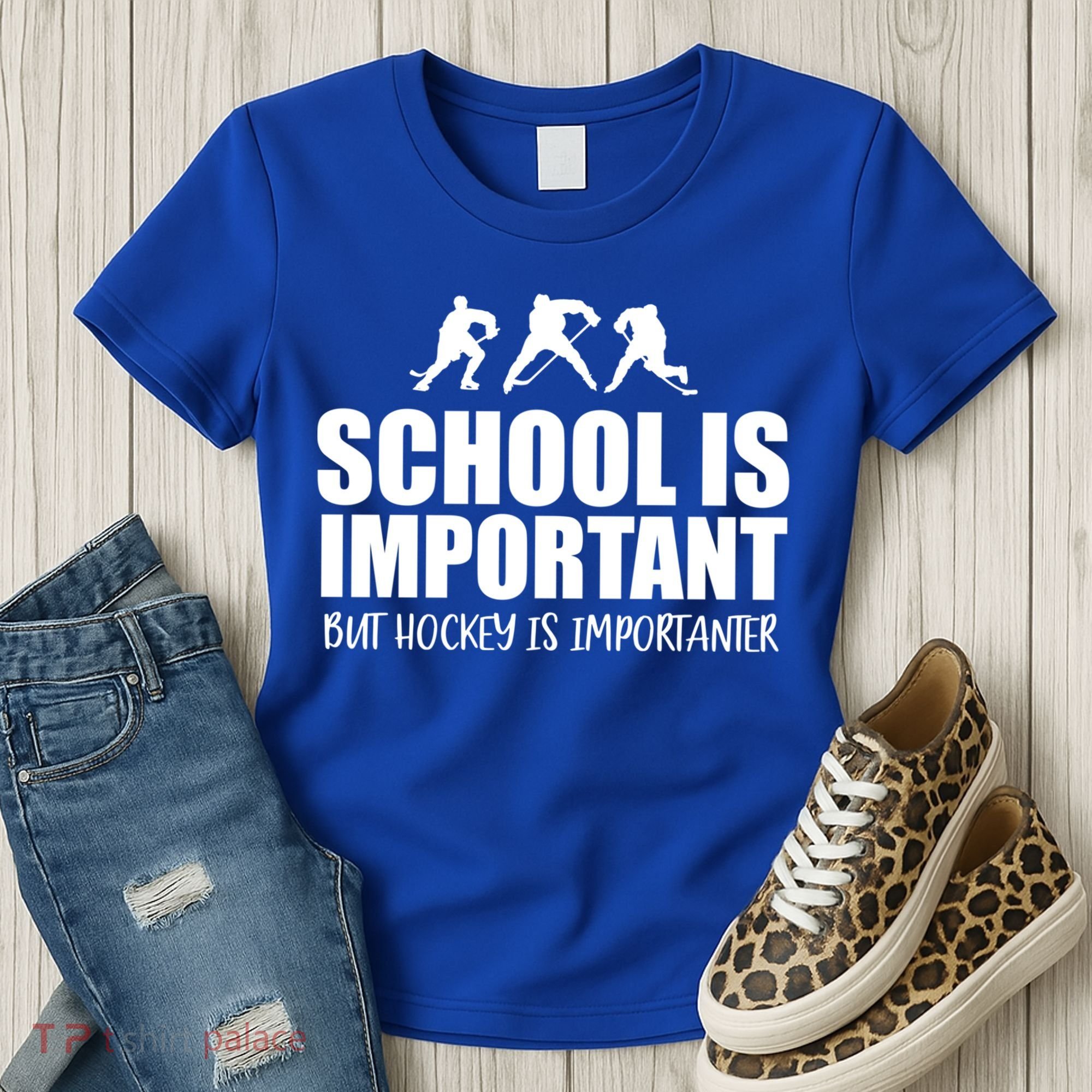 Hockey Is Importanter Funny Hockey Cute Gift Women's T-Shirt