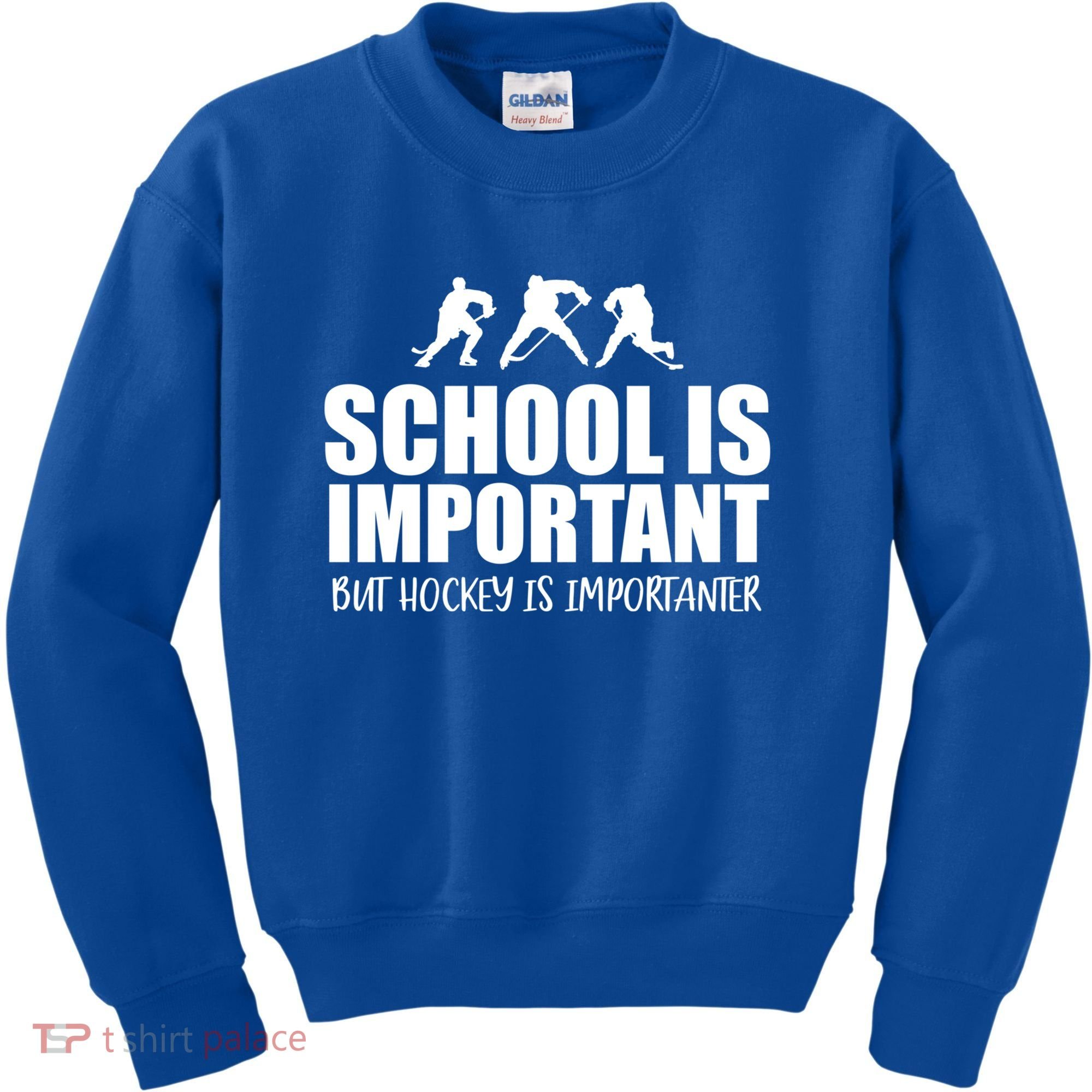 Hockey Is Importanter Funny Hockey Cute Gift Kids Sweatshirt
