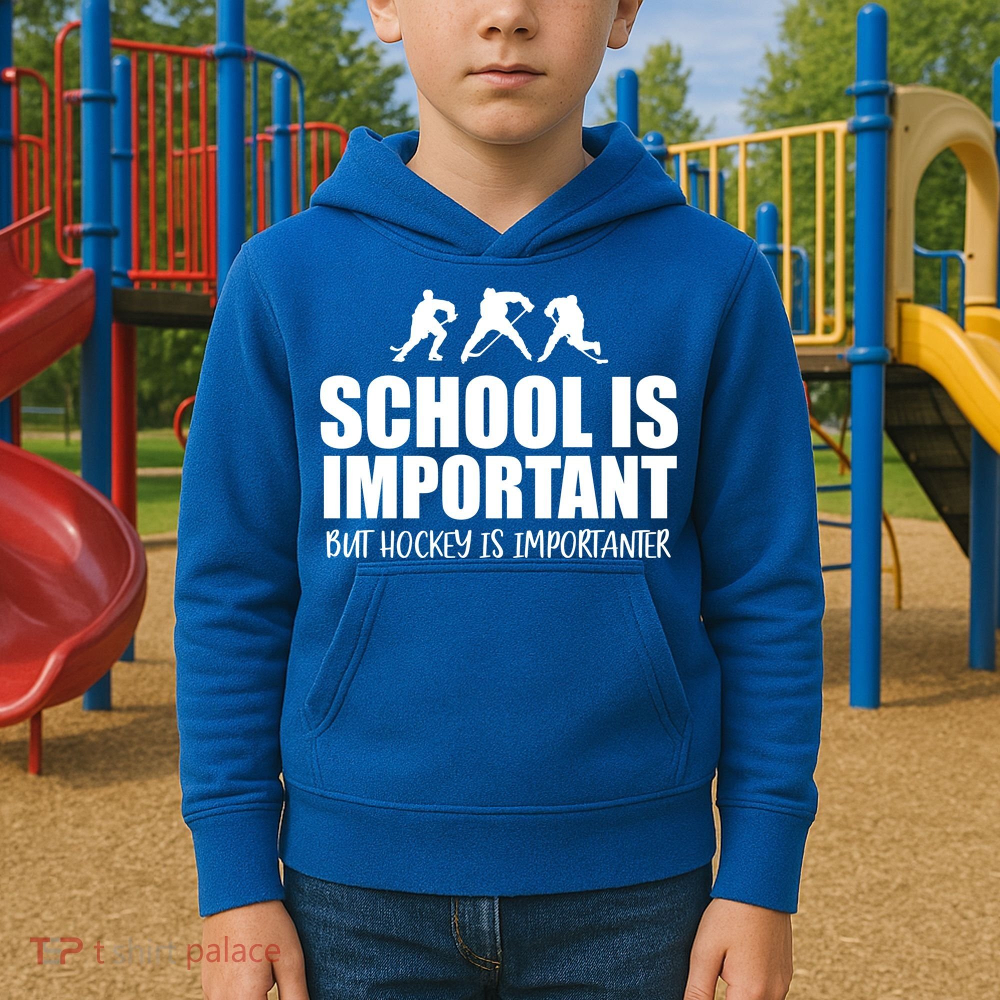 Hockey Is Importanter Funny Hockey Cute Gift Kids Hoodie