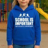 Hockey Is Importanter Funny Hockey Cute Gift Kids Hoodie thumb 3