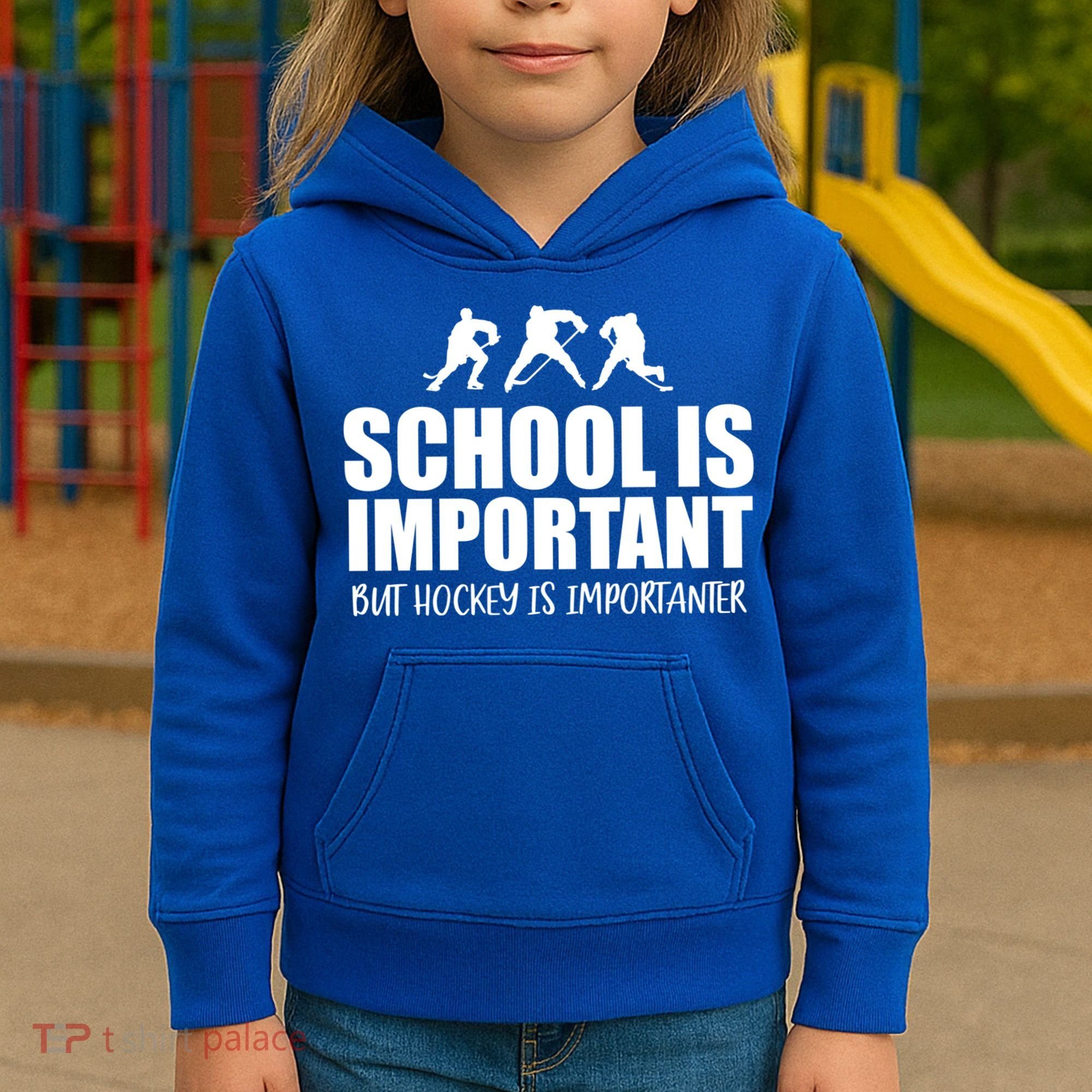 Hockey Is Importanter Funny Hockey Cute Gift Kids Hoodie