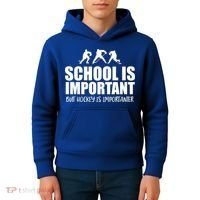 Hockey Is Importanter Funny Hockey Cute Gift Kids Hoodie thumb 4