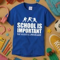 Hockey Is Importanter Funny Hockey Cute Gift Kids T-Shirt thumb 3