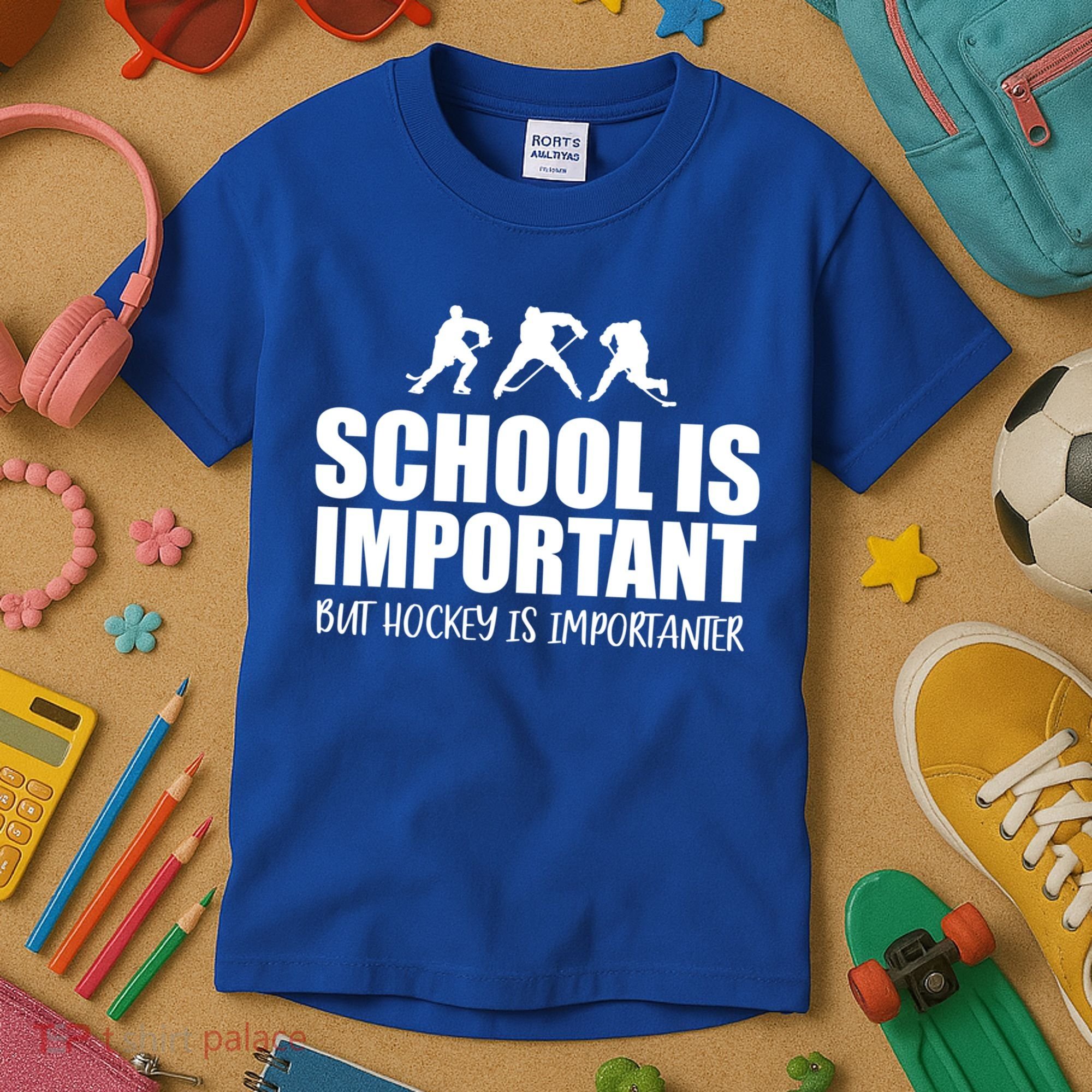 Hockey Is Importanter Funny Hockey Cute Gift Kids T-Shirt