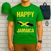 Happy Independence Jamaica Est 6th August 1962 Jamaican T-Shirt thumb 6