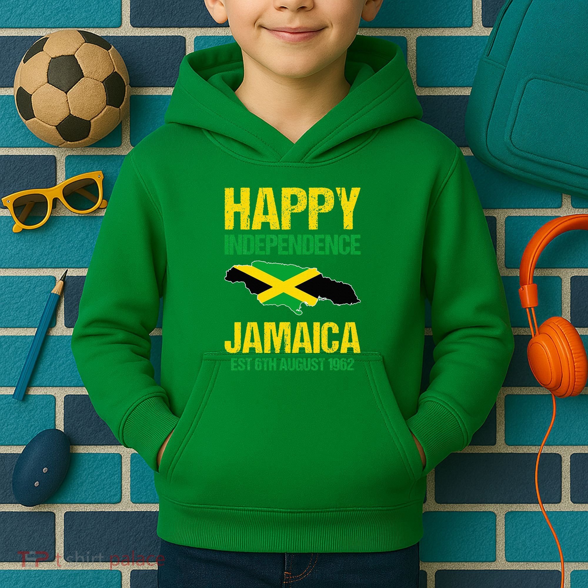 Happy Independence Jamaica Est 6th August 1962 Jamaican Kids Hoodie