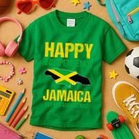 Happy Independence Jamaica Est 6th August 1962 Jamaican Kids T-Shirt thumb 3