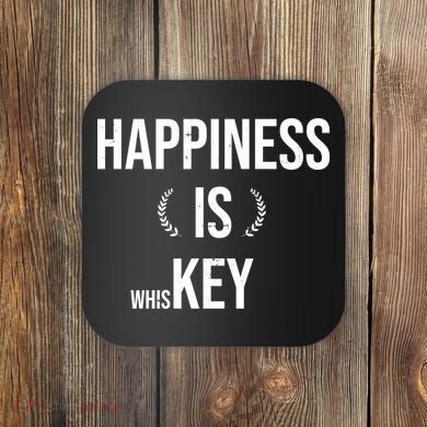 Happiness Is Key (Whiskey) Coaster