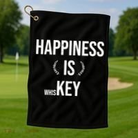 Happiness Is Key (Whiskey) Golf Towel thumb 1