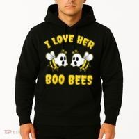 Halloween I Love Her Boo Bees Funny Hoodie thumb 2